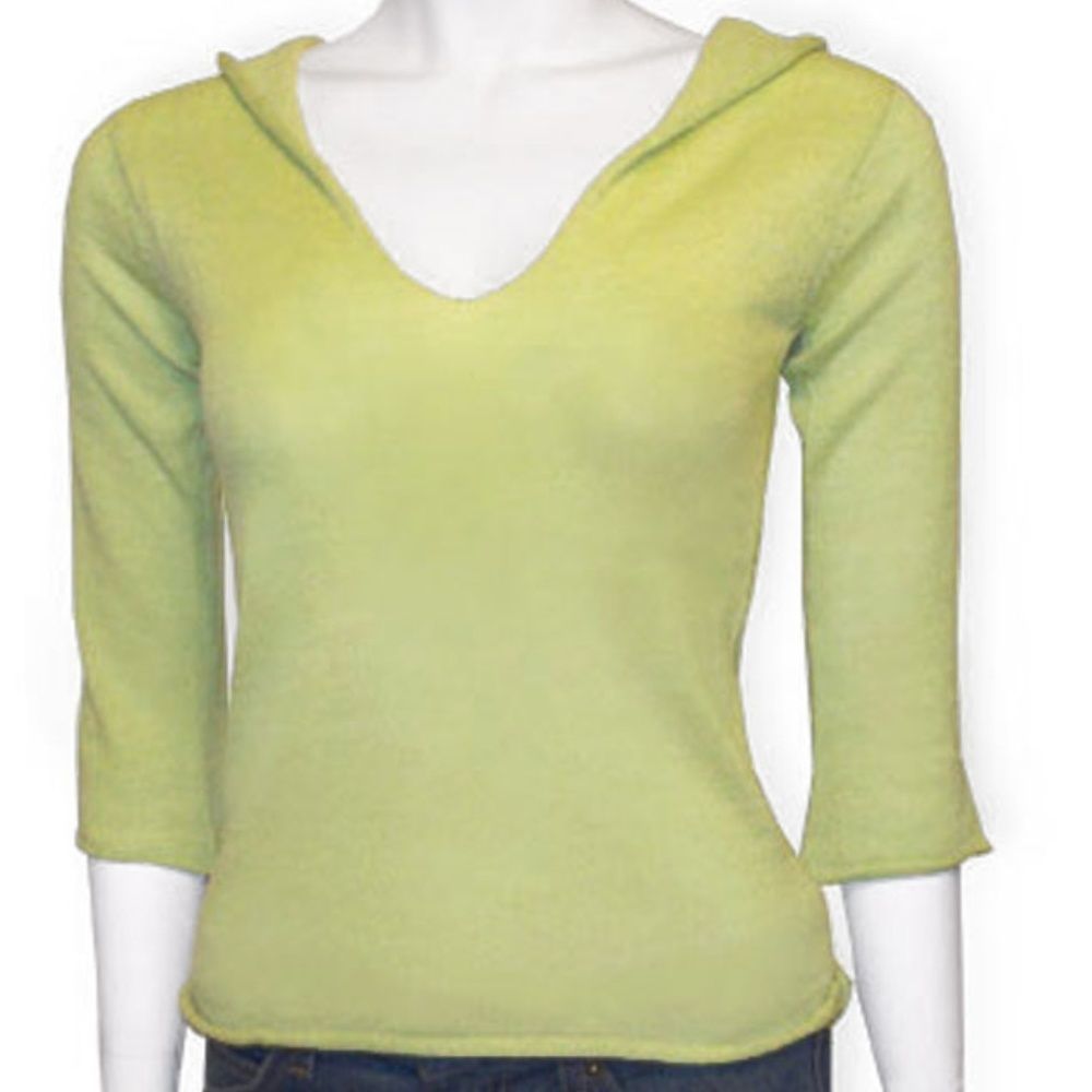 Lily McNeal 3/4 Sleeve Solid Hoodie Sweater - Picture 2 of 4